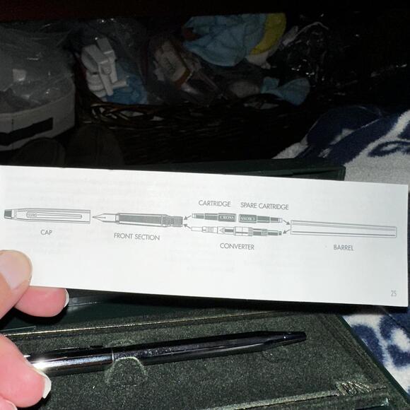 IOB Vintage Cross Ballpoint Pen Black Ink Chrome Trim - Picture 5 of 5